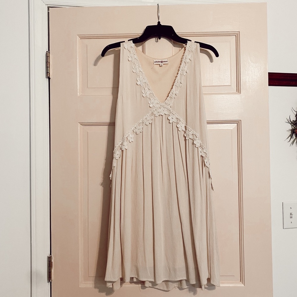 Altar’d State Cream Mini Dress with lace